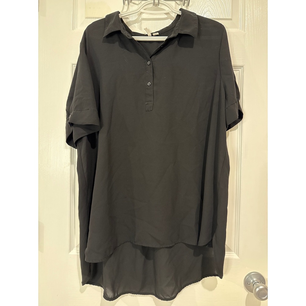 Cato Black Short Sleeve Tunic Blouse